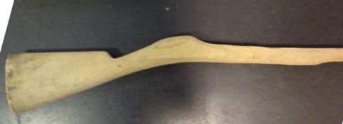 A partly finished wooden stock blank for a 46” Brown Bess or similar flintlock musket; also a 2