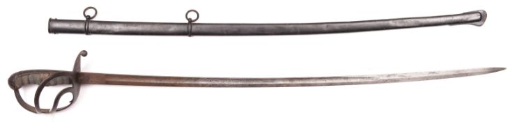 A German Army officer’s sword, c 1900, blade 33” by “P D Baus-Frafrath” (Bavaria), etched with