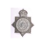 A pre 1952 Oldham Police helmet plate, white metal with traces of chrome plating. GC £30-40