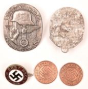 A Third Reich enamelled lapel badge “Nonerst Recht”, pin back; a “Tag Der Wehrmacht Frankfurt