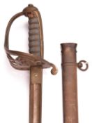 A Mexican Infantry officer’s sword, similar to the British 1822 pattern, blade 32”, by “Joseph