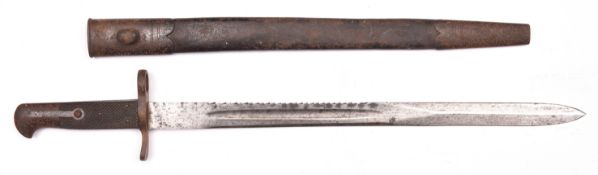 A scarce Volunteer saw back bayonet for the Snider Carbine, similar to the P1868 issued to the Irish