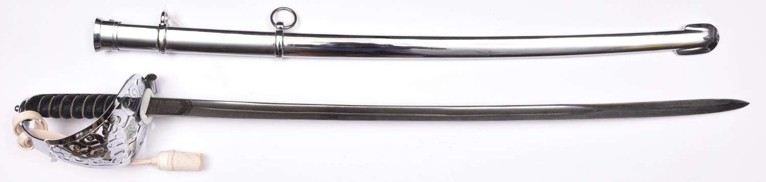 A late 20th century 1892 pattern Household Cavalry trooper’s sword, blade 34” by Wilkinson, number - Image 2 of 2
