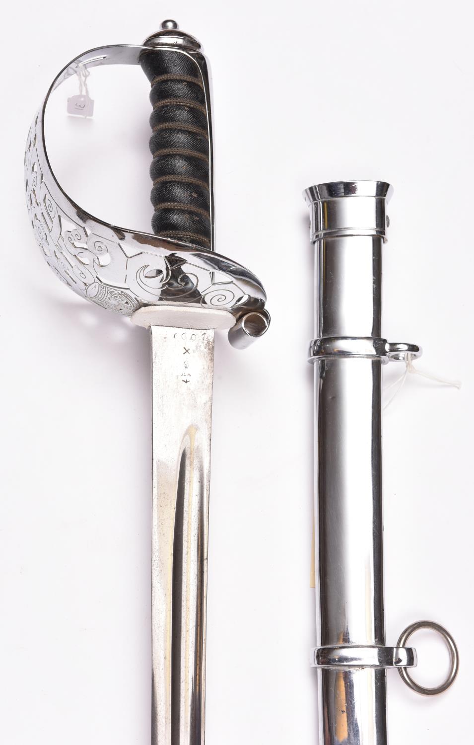 A 20th century 1892 pattern Household Cavalry trooper’s sword, blade 34½” with ordnance inspector’