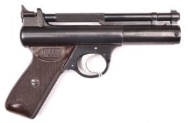 A good post war pre 1958 Webley Senior air pistol, c 1947, batch number 195, with inspector’s