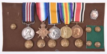 Five: Military Medal, George V first type, (320402 Sjt C. Smith, 15/ Suff. R); 1914-15 star (3348