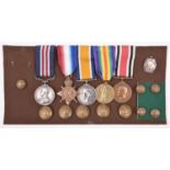 Five: Military Medal, George V first type, (320402 Sjt C. Smith, 15/ Suff. R); 1914-15 star (3348