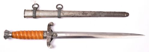 A Third Reich Army officer’s dagger, by “Rich.A Herder, Solingen”, the hilt having pale orange
