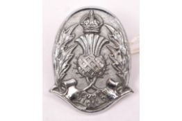 A rare pre 1952 Edinburgh City Police cap badge size chrome plated helmet plate. GC £45-50