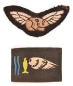 A WWII worsted Guinea Pig club wings badge; also a printed Goldfish Club badge. (2) £60-70