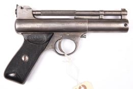 A post war pre 1958 Webley Mark I air pistol, batch number 305, with maker’s initial M (