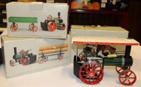 Mamod Steam Tractor TE1a. An unused example in green, white, red and black livery, boxed with all