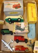 10 Dinky Toys. Pullmore Car Transporter with ramp. Blaw Knox Heavy Tractor, red example with