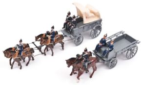 2x Blenheim Military Models horse and wagon sets. A 2 horse General Service Wagon with two seated
