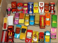 28 loose Matchbox Superfast Vehicles. Including a Merryweather Fire Engine, Lotus Europa, Flying