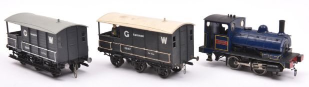 An O gauge kitbuilt Lancashire & Yorkshire Pug 0-4-0ST locomotive for 2-rail running, Valiant, in