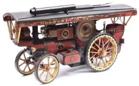 A very well engineered live steam model of a 1 inch scale Fowler Showman's Road Locomotive.