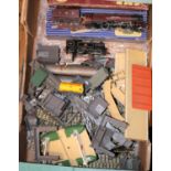 10+ Hornby Dublo 3-rail items. Including 2 locomotives; an LMS Coronation Class 4-6-2, Duchess of