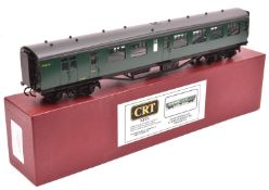 A CRT O gauge kit-built Southern Railway Bulleid Brake Third corridor coach, S4222, in dark green