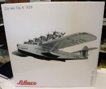 A Schuco Edition 1:72 Airliner. Dornier Do X 1929. An impressively large scale silver painted zinc