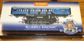 A Hornby 'OO' gauge 'Bluebell Railway' Train Pack (R2891). Comprising 0-6-0 Terrier locomotive '