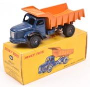 French Dinky Toys Berliet Benne Carrieres (580). Blue cab and chassis with black outer mudguards,