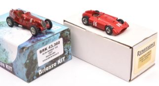 2 resin 1:43 racing car models. A Brianza Kit (BRK43.360 Alfa Romeo 12C 1937 Nuvolari in metallic