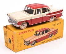 French Dinky Simca Vedette Chambord (24K). An example in red and cream with ridged plated spun