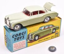Corgi Toys Bentley Continental Sports Saloon (224). An example in pale green and light metallic