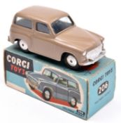 Corgi Toys Hillman Husky (206). An example in tan with smooth spun wheels and black tyres. Boxed,