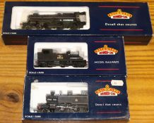 3 Bachmann 'OO' gauge locomotives. A Standard Class 4MT 4-6-0 tender locomotive, RN75075. A BR Ivatt