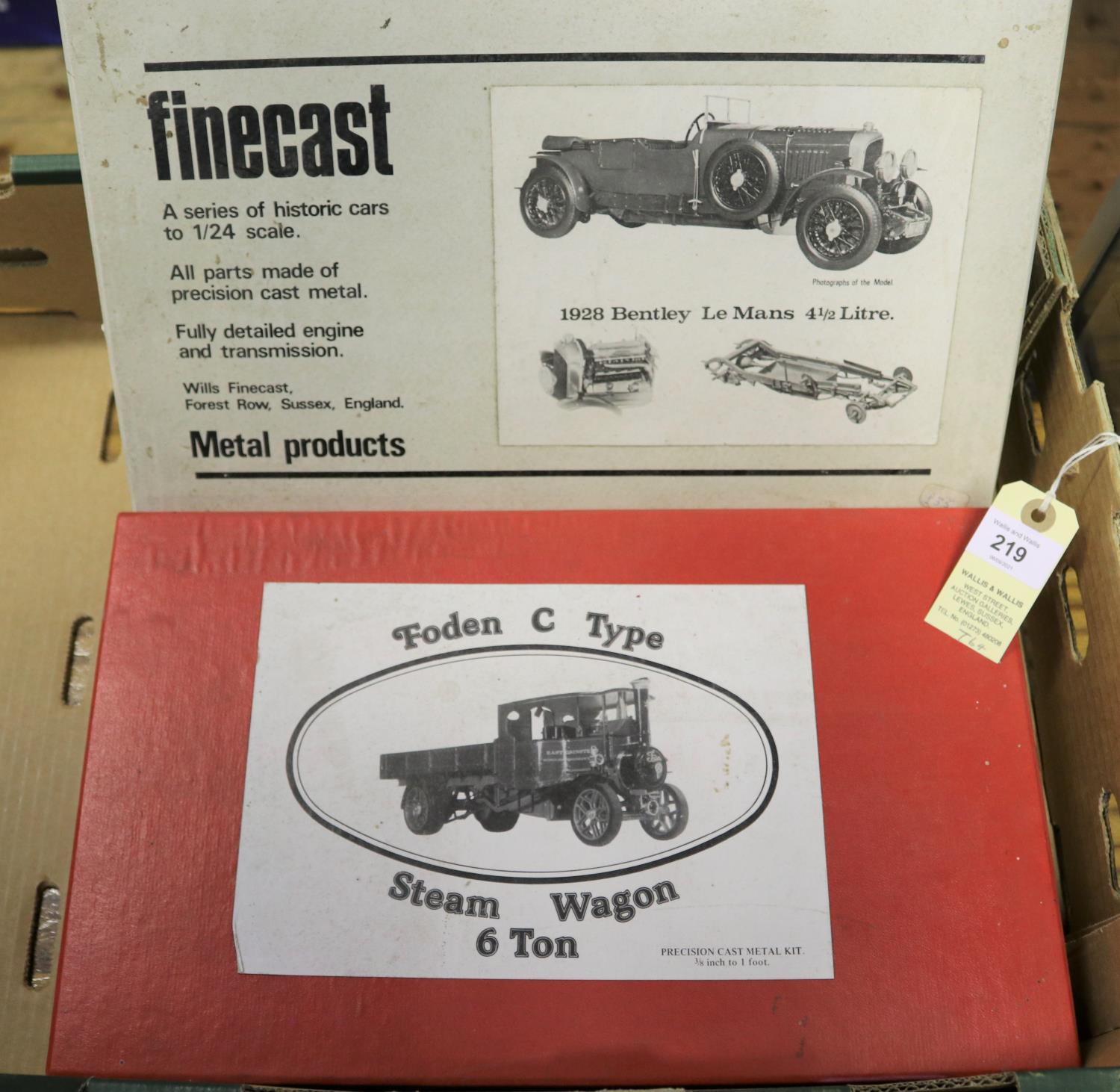 2 Wills Finecast unmade metal kits. A 1/24 scale 1928 Bentley Le Mans 4 1/2 Litre with paperwork- - Image 2 of 2