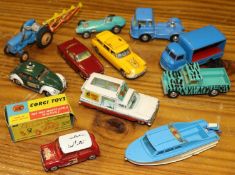 A quantity of Corgi Toys. BMC Mini-Cooper 'S'. Boxed, some wear/damage. Karrier Bantam 2-ton.