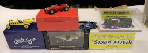 5 1:43 scale model cars by various makers. A Tron 1960 Ferrari 246 F1 in Italian Racing Red, RN24.