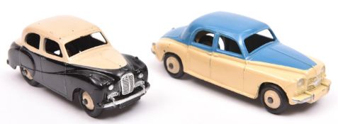 2 Dinky Toys Cars. A Rover 75 in cream and mid blue with cream wheels. Plus an Austin Somerset in