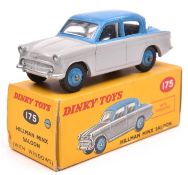 Dinky Toys Hillman Minx Saloon (175). In mid blue and light grey with mid blue wheels and black