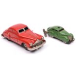 2 German tinplate clockwork cars. A GAMA-Patent (Schuco License) American 1950's Buick style Sedan