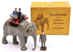 A Britains Zoo Series, Elephant Ride No.25Z. Comprising; elephant, keeper, howdah and 2x children.