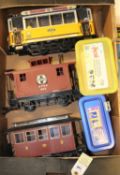 6x LGB, Bachmann, etc. G Scale passenger/freight cars. LGB DR box van (40075). LGB DR open wagon (