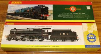 2 Hornby 'OO' gauge Locomotives. BR Merchant Navy class 4-6-2 tender locomotive, Clan Line, RN