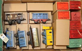 30x Hornby Series O gauge 4-wheel freight wagons etc. Including tank wagons; National Benzole,