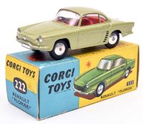 Corgi Toys Renault 'Floride' (222) in light metallic green with red interior, smooth spun wheels