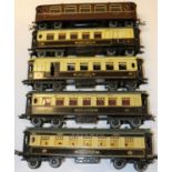 5x Hornby Series O gauge Pullman Cars. 2x Iolanthe and 2x Arcadia, in chocolate and cream livery.