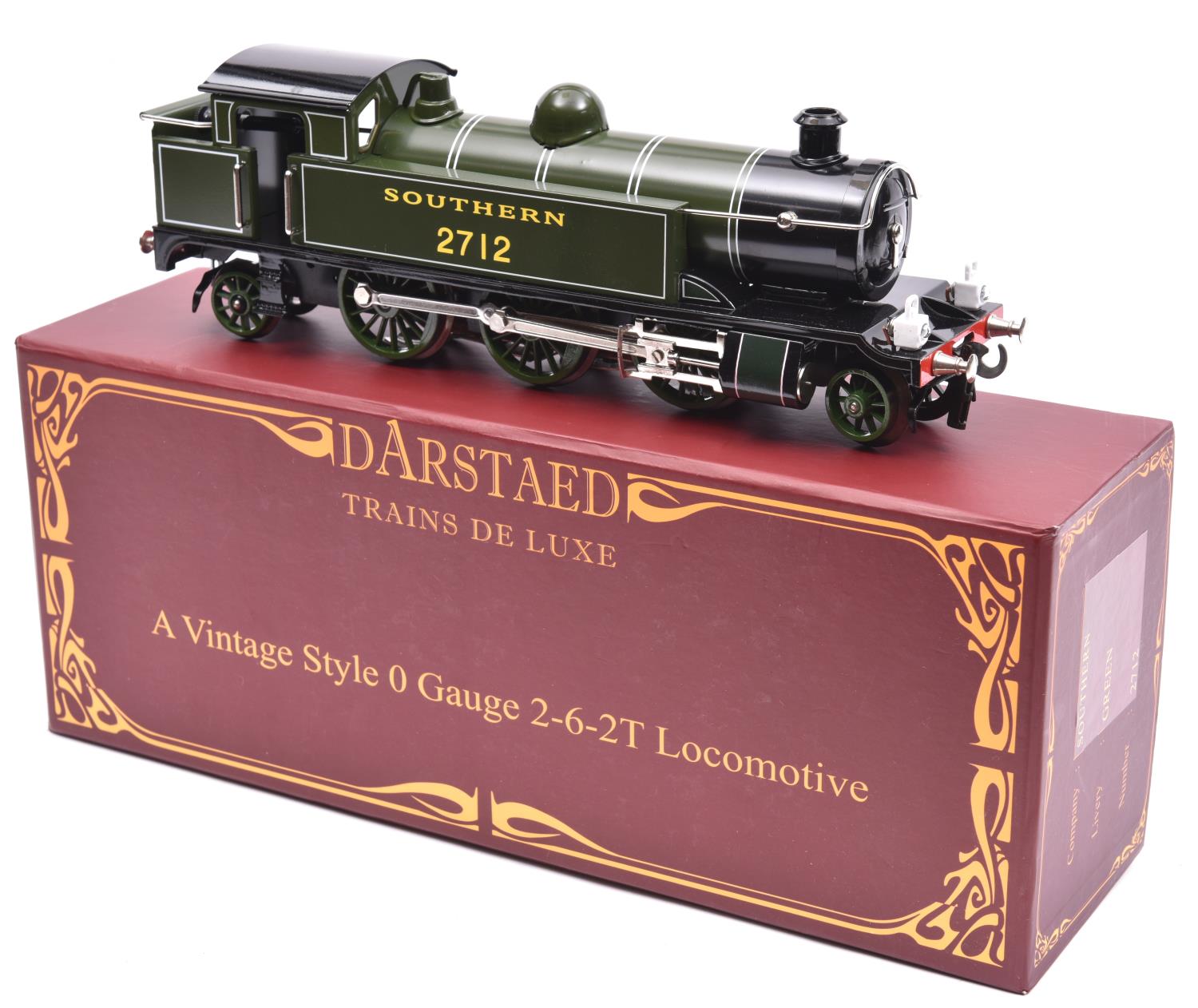 A Darstaed Trains O gauge Southern Railway 2-6-2T locomotive, 2712, in lined green livery. For 3