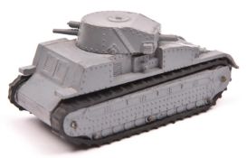 A Dinky Toys Army Tank (22f). Grey lead body, 'Dinky Toys' cast in, with black rubber tracks. VGC,