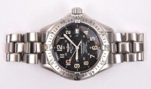 A Breitling Superocean Automatic watch with automatic self winding movement, stainless steel case