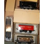 7x O gauge tinplate items of rolling stock. 4x Directory Series by Bernard Ridgley; a Southern