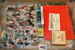 Britains figures and animals. Her Majesty The Queen on horseback, boxed. Plus a mixture of items-