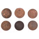 British AE halfpenny tokens: Norfolk-Norwich 1794, Norwich castle, rev. Good Times will come, with