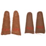 A pair of khaki cloth CIV epaulettes, the “CIV” embroidered in red wool; and a similar pair, of